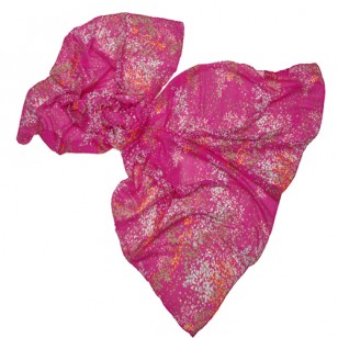 Maxi Foulard unisex mezcla modal y algodón,tamaño 90 x 180 cms,sin flecosfirma DEVOTA &LOMBA,estampado tono rosa fucsia